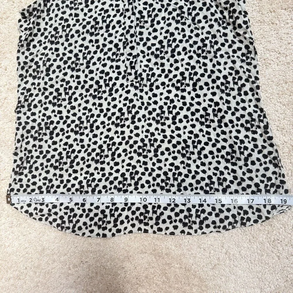 NWOT A.L.C. Animal Print White Black One Button Front Sleeveless Silk Top Sz XS - Picture 10 of 12